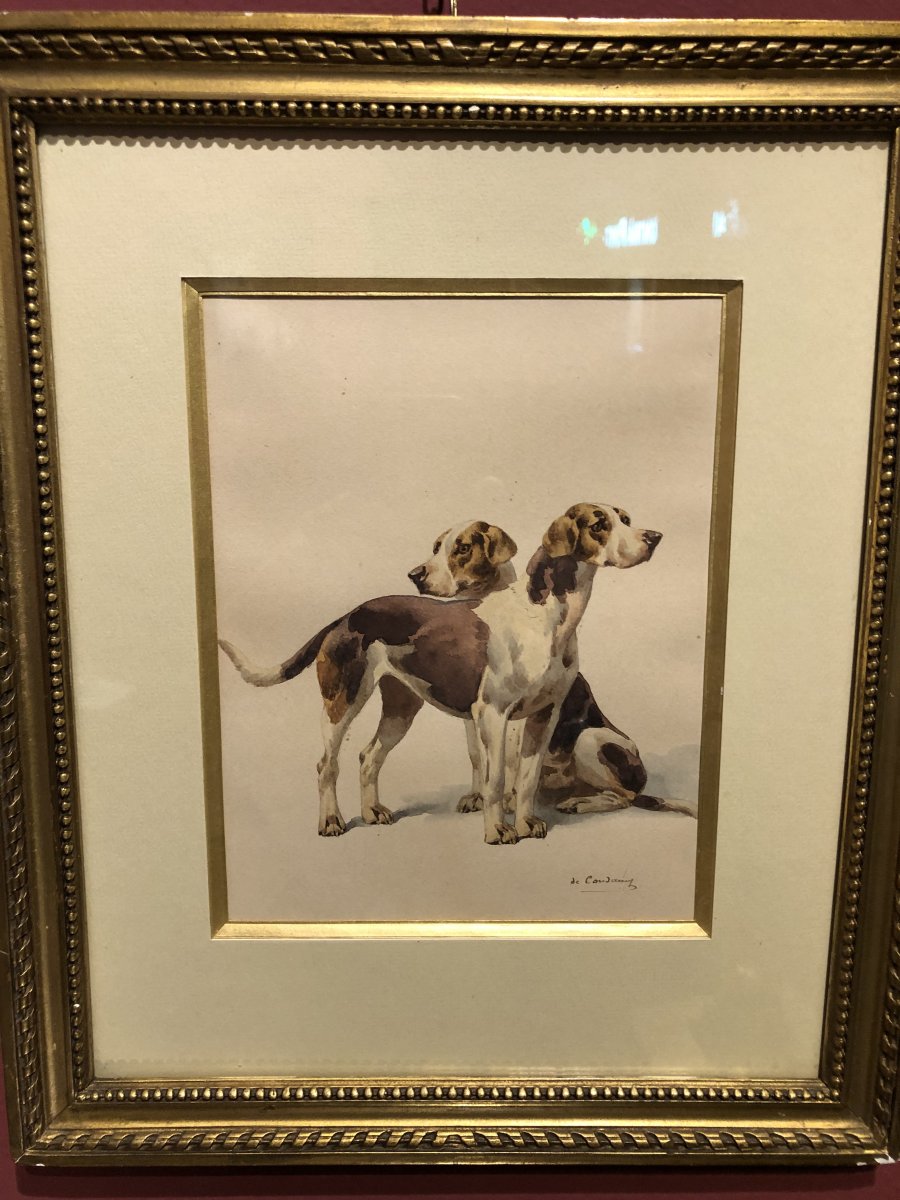 Aquarelle Deux Chiens Collection Patrick Louis Vuitton