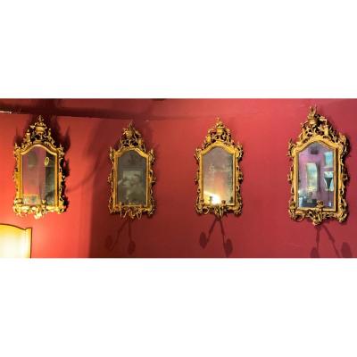 Rara serie di quattro specchiere veneziane XVIII sec.