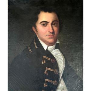Portrait Of A Man In A Jacket With Brandenburg Buttons, Late 18th Century