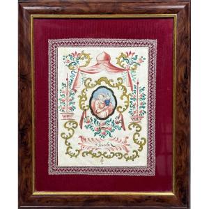 Late 19th-century Watercolor, Saint Dorothy 