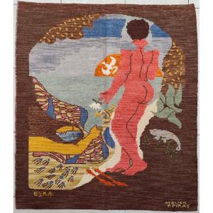 Handmade Boucle Tapestry From The 1970s