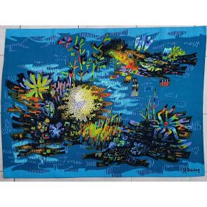 Screen-printed Tapestry Based On A Cartoon By Robert Debiévre