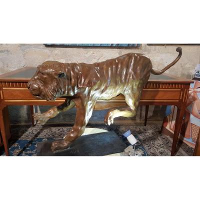 Important Tiger Sculpture Bronze Contemporary