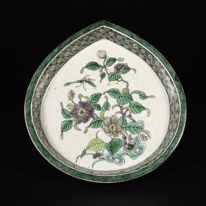 Sweetmeat Famille Verte Biscuit Dish - China 18th Century Kangxi Period