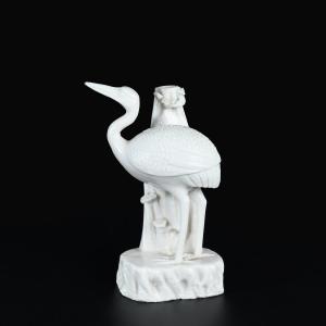 A Blanc De Chine Crane Group - China 17th, Kangxi Period