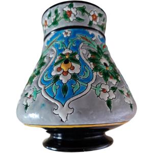 Vase On Talon Faience By Jules Vieillard Enamels Of Caranza