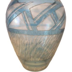 Czechoslovakia Vase Theque Way Daum Circa 1930 Signed