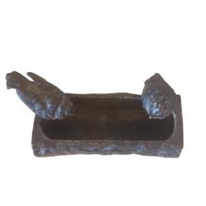 Vienna Bronze Depicting Two Sparrows Drinking In The Hollow Of A Tree Trunk Circa 1890
