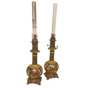 Gien Pair Of Renaissance Decor Lamps 
