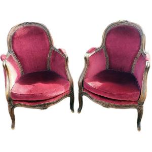 Pair Of Louis XV Children's Bergeres Circa 1900