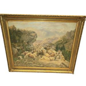 Paul Gelibert Break During The Transhumance In The Pyrenees 
