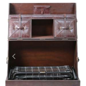 Travel Bed Trunk Circa 1900 Woven Bamboo And Interior Storage 