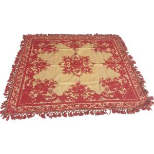 Napoleon III Table Tapestry, 163 Cm X 159 Cm Excluding Fringes 