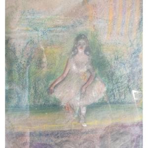 Gouache Ballerina At The Show To Be Compared To Edgard Degat 