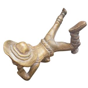 Young Boy Lying Down, Gilded Bronze 