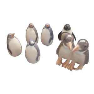 6 Penguin Figurines Royal Copenhagen Denmark