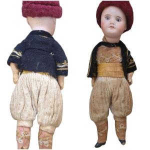 Sfbj Porcelain Head Doll In Period Dress 