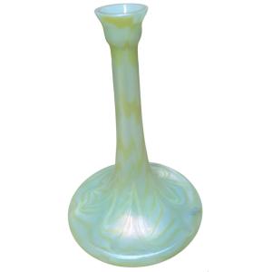 Iridescent Glass Soliflore Vase From The Loetz Kralik Factory, Art Nouveau Period 
