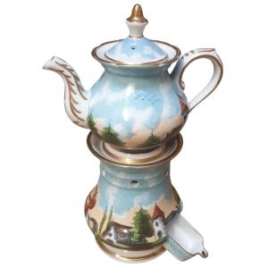 Antique Paris Porcelain Teapot 