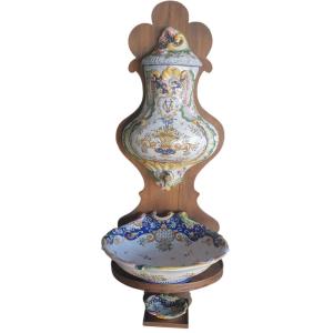 Alfred Renoleau Complete Earthenware Fountain And Its Support 