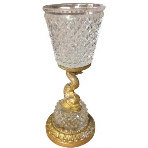 Bronze And Cut Crystal Vase, Late 19th Century 