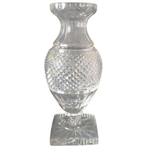 Important Saint Louis Medicis Vase In Diamond-cut Crystal H 32 Cm