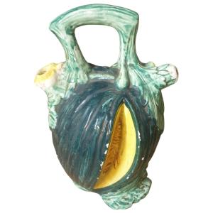 Ceramic Melon Pitcher From Manises, Spain, Circa 1960-1970 
