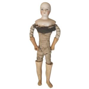 Closed Mouth Porcelain Doll Eugene Barrois Brand Eb 