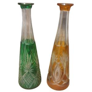 Two Saint Louis Crystal Decanters 
