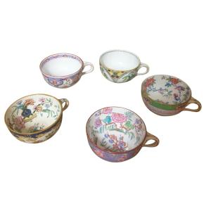 5 Minton English Earthenware Cups 