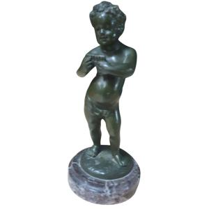 Clodion Bronze Sculpture Of A Child Playing The Pan Flute