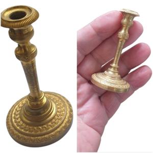 Pairs Of Restoration Period Candlesticks, Goldsmith's Work, Dollhouse Style 