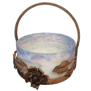 Muller Brothers In Luneville Small Circular Marbled Glass Bowl 