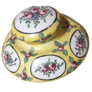 Porcelain Inkwell, Probably Limoges. In Perfect Condition. 