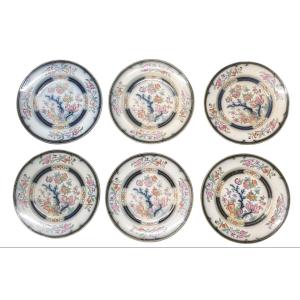 Minton 6 Porcelain Dessert Plates With Chinese Decoration 