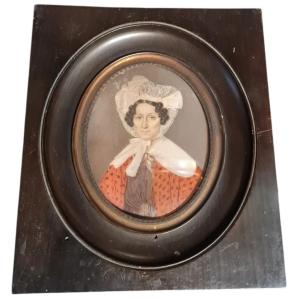 Miniature By Charles Berny d'Ouvillé, Signed Berny, 19th Century 