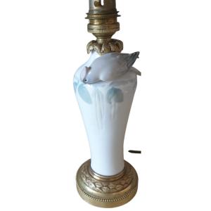Royal Copenhagen Porcelain Lamp By Jenny Meyer, Art Deco 