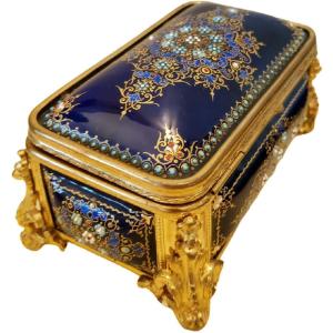Enamel Box Attributed To Tahan Bleu De Sevres
