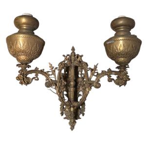 Napoleon III Bronze Double-reservoir Wall Sconce 