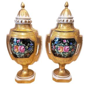 Pair Of German Porcelain Vases, Probably Meissen, 19th Century