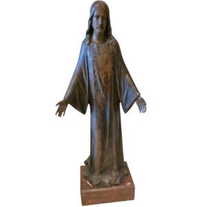 Jesus Christ Bronze Ferdinand Barbedienne Signed Albert Dominique Rose