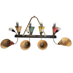 Mategot Mathieu Chandelier With 16 Lights, Circa 1950, Multiple Colors 