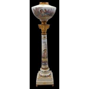Meissen Saxony Or Samson Lamp With Porcelain Lamp Marcolini