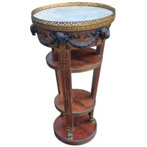 Circular Mahogany Side Table, Cylindrical In Shape, 19th Century 