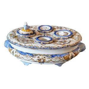 Encrier Faience Of Gien XIXth