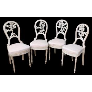 4 Louis XVI Chairs In The Cerusè Style