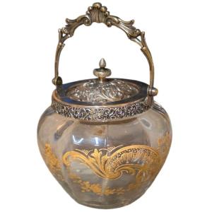 Victor Saglier Crystal Cookie Bucket, Gold Embellished Decoration