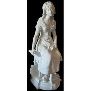 Auguste Moreau Porcelain Biscuit Parian Cinderella Height 61 Cm 10kg