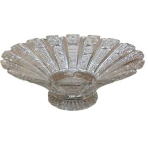 Bohemian Cut Crystal Centerpiece Fruit Bowl