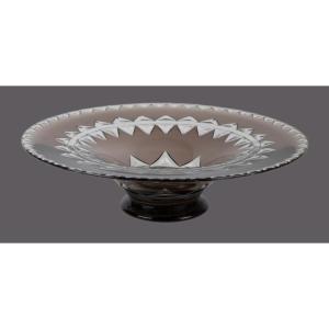 Large Art Deco Cup Val Saint-lambert Joseph Simon Belgium Joseph Simon Cristal Doubled